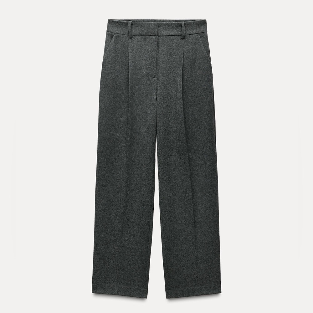 NWT ZARA STRAIGHT CUT‎ PLEATED PANTS